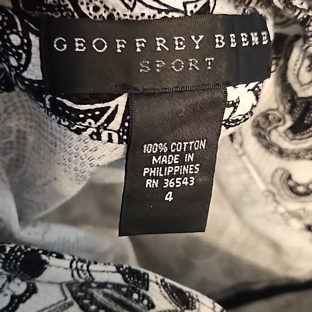 Geoffrey Beene Sport Black White Floral A Line Skirt Sz 4 - Picture 8 of 9